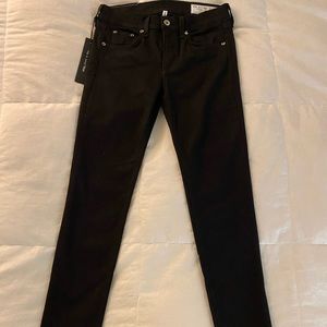 Rag and Bone black skinny jeans with undone hem